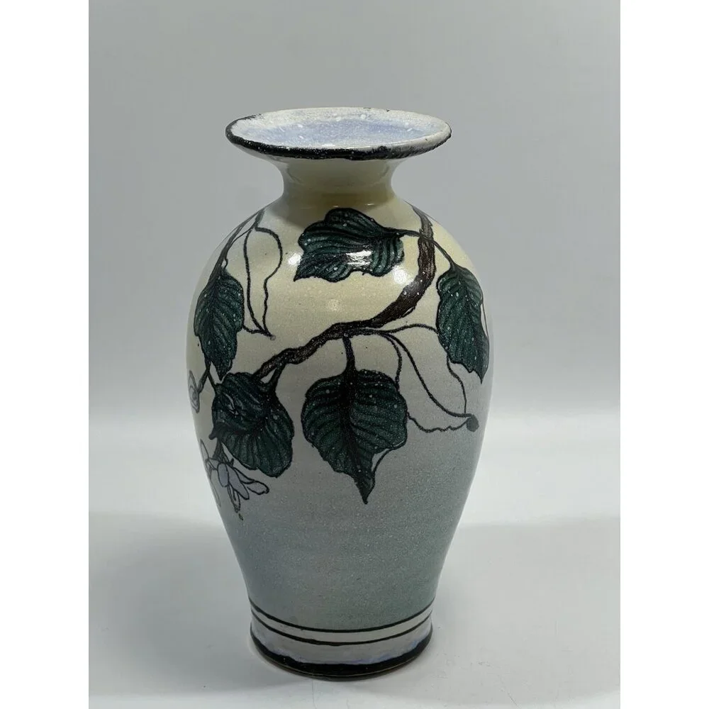 1980s Vintage Dragon Flower Vase Signed 8.5